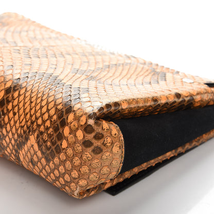 Proenza Schouler Python Calfskin Suede PS Elliot Clutch Orange Black 10 of 10