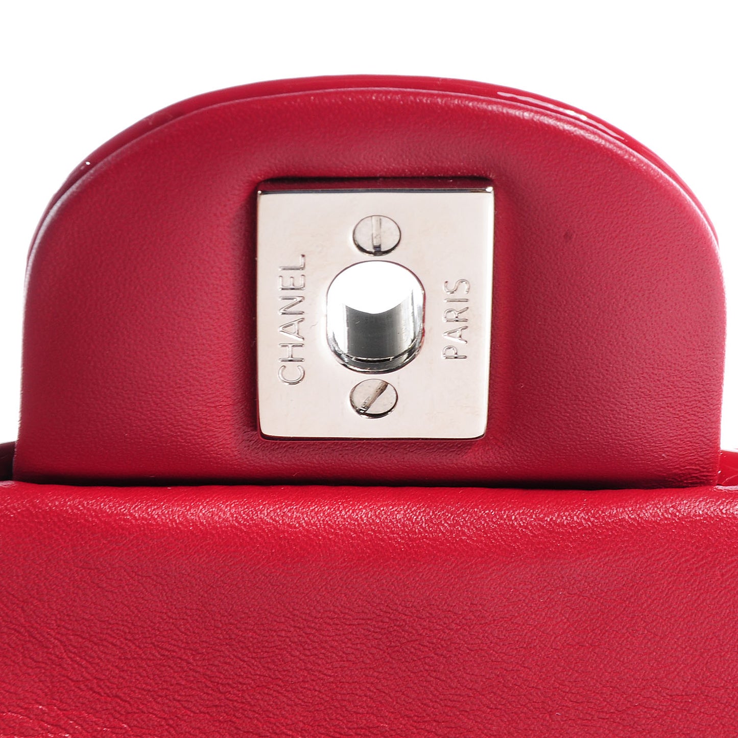 Patent Quilted Mini Flap Red