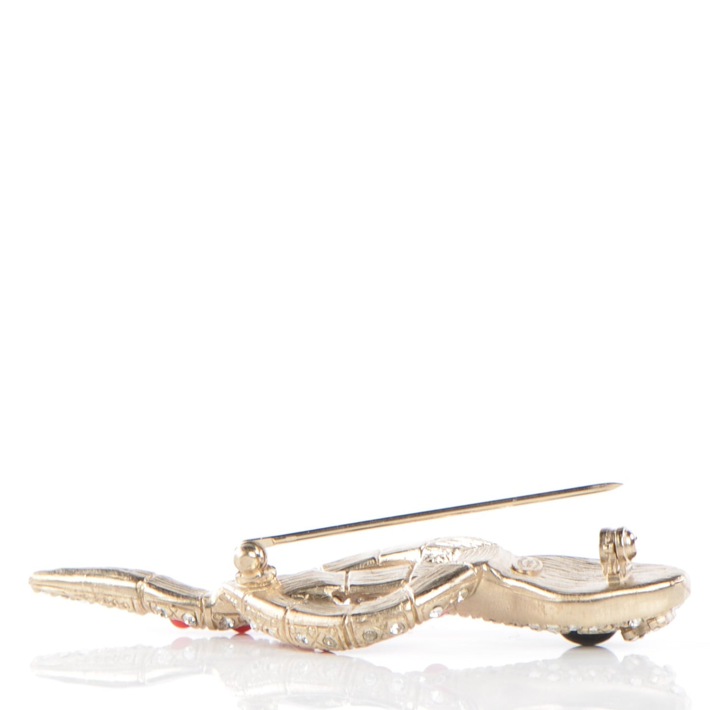 Crystal Serpent Brooch Red Gold