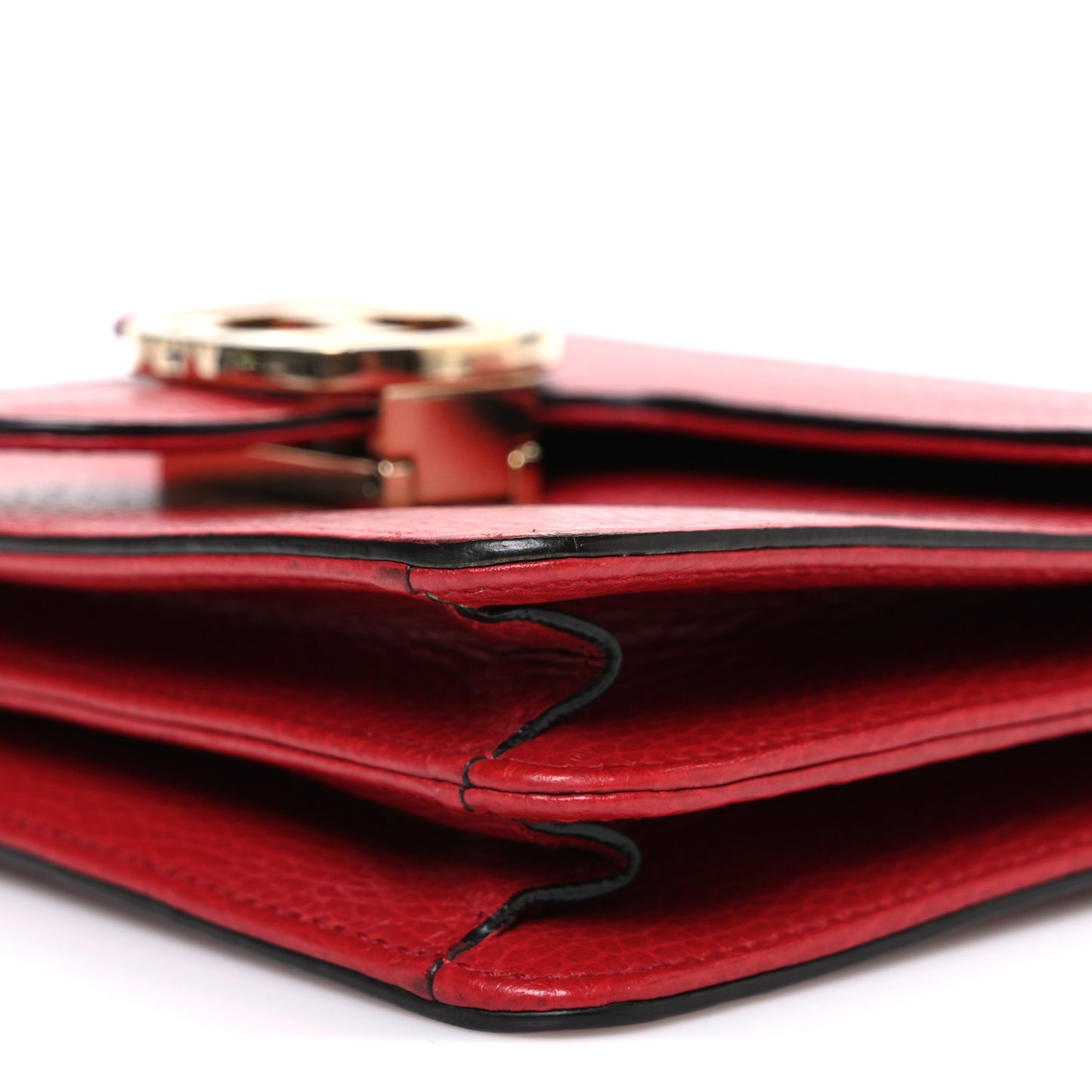 Dollar Calfskin Small Interlocking G Shoulder Bag Red