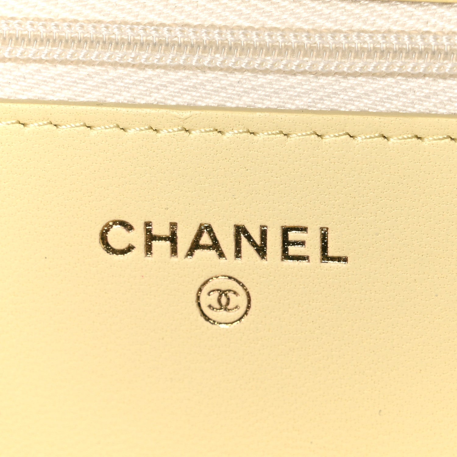 Chanel Lambskin Quilted CC Camellia Crush Wallet on Chain WOC Light Yellow 5 of 10