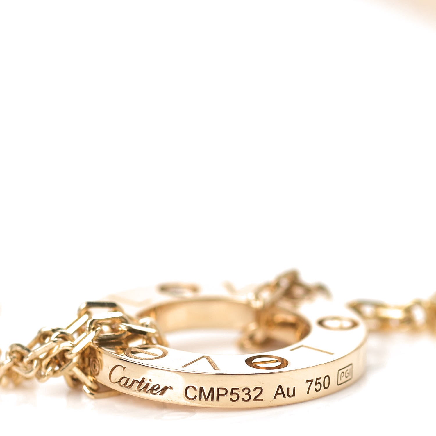 Cartier 18K Yellow Gold 2 Diamond LOVE Necklace 4 of 7