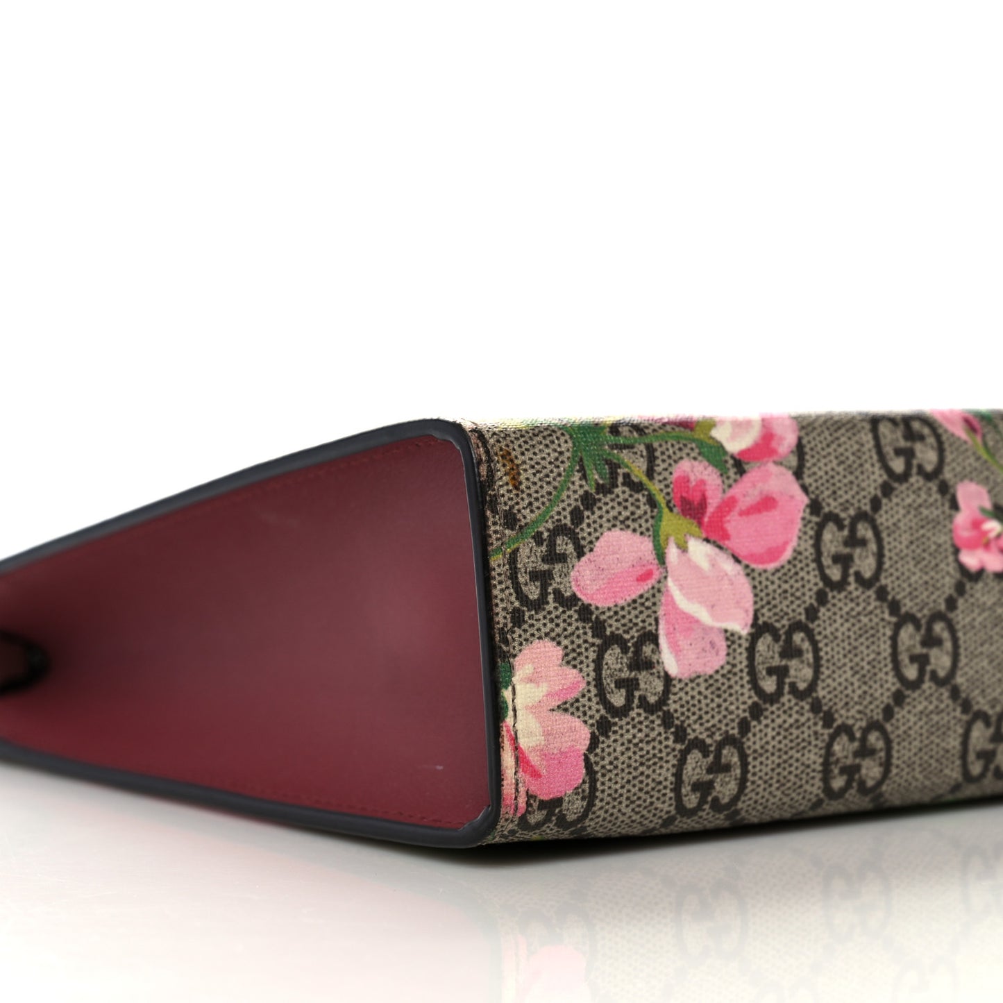 GG Supreme Monogram Blooms Large Cosmetic Case Beige Multicolor Dry Rose
