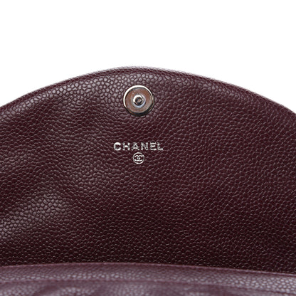 Chanel Caviar Half Moon Wallet On Chain WOC Bordeaux 5 of 11