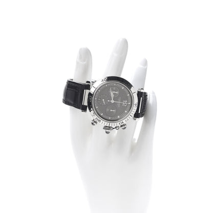 Cartier Stainless Steel Alligator 38mm Pasha C Chronograph Automatic Watch Black 2 of 6