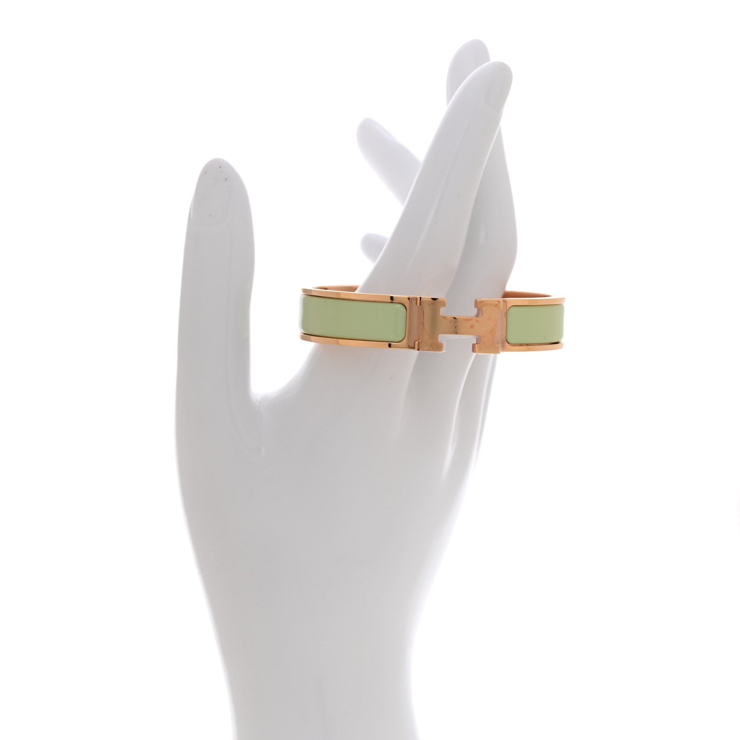 Hermes Enamel Narrow Clic Clac H Bracelet PM Vert Fizz 2 of 4