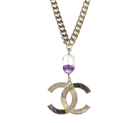 Chanel Stone CC Chain Pendant Necklace Gold 5 of 5