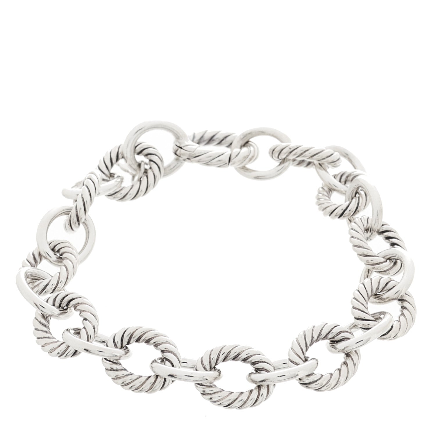David Yurman Sterling Silver 10mm Medium Oval Link Bracelet 1 of 4