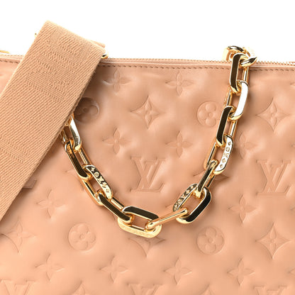 Louis Vuitton Lambskin Embossed Monogram Coussin PM Camel 7 of 9