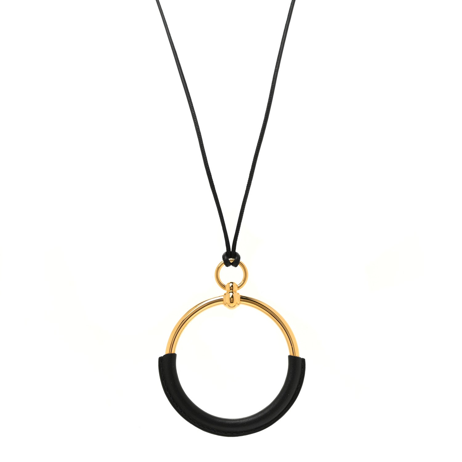 Hermes Swift Grand Loop Pendant Necklace Black 1 of 5