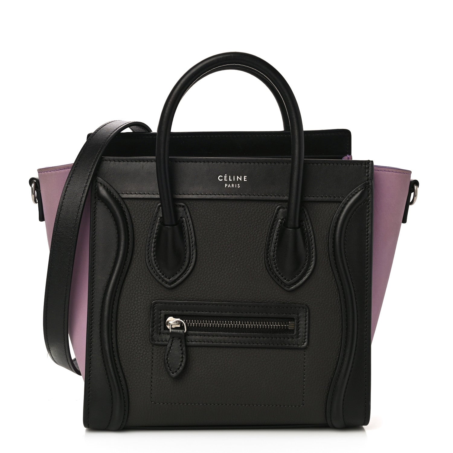 Celine Smooth Drummed Calfskin Tri-color Nano Luggage Anthracite 1 of 11