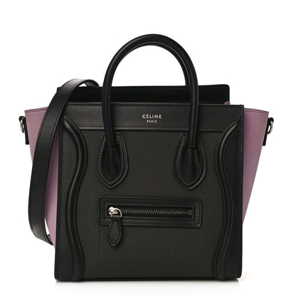 Celine Smooth Drummed Calfskin Tri-color Nano Luggage Anthracite 1 of 11