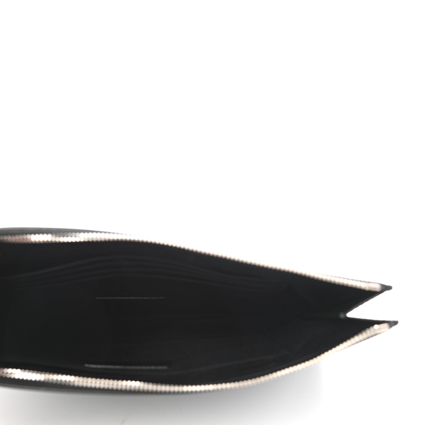 Calfskin Star Logo Zipped Tablet Pouch Black
