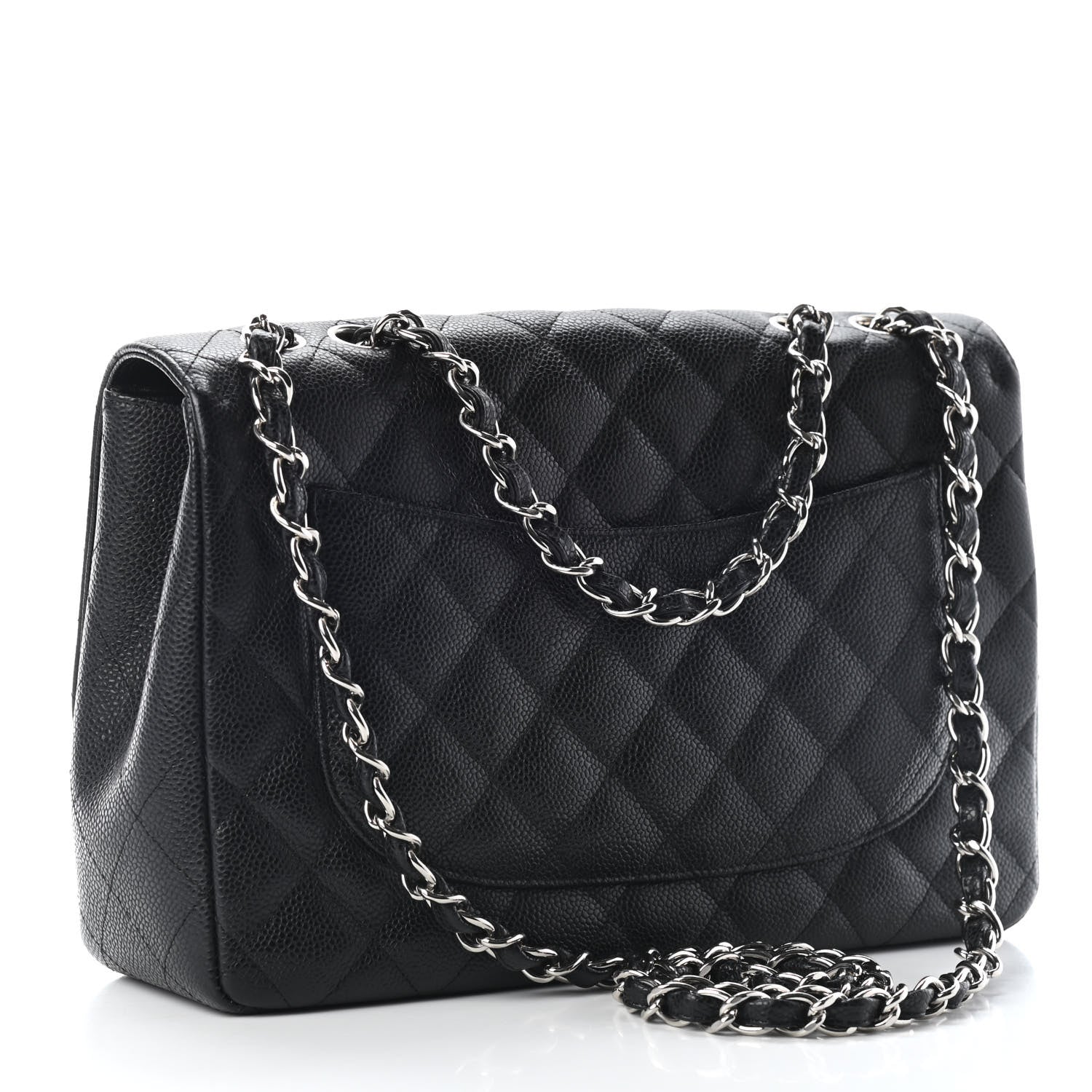 Chanel Caviar Quilted Jumbo Single Flap Black 2 of 8