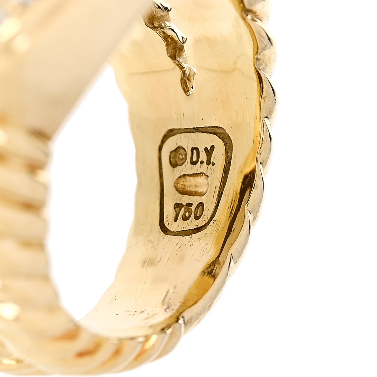 David Yurman 18K Yellow Gold Diamond Champagne Citrine 14mm Albion Ring 49 4.75 5 of 5