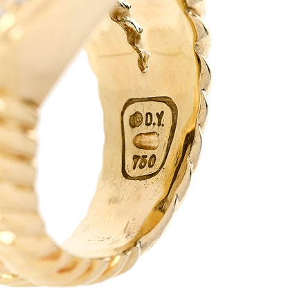 David Yurman 18K Yellow Gold Diamond Champagne Citrine 14mm Albion Ring 49 4.75 5 of 5