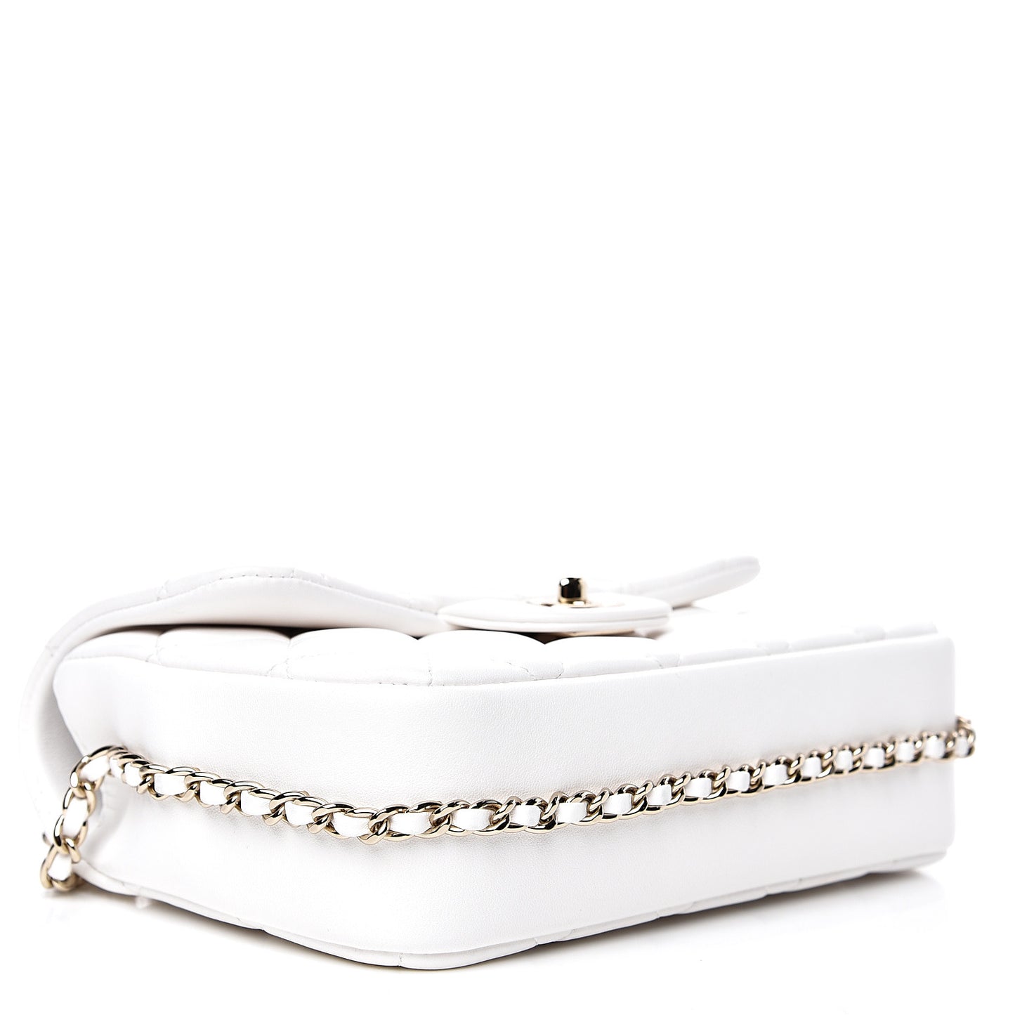 Lambskin Quilted Small My Precious Flap White