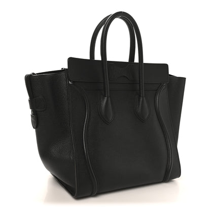 Celine Drummed Calfskin Mini Luggage Black 3 of 10