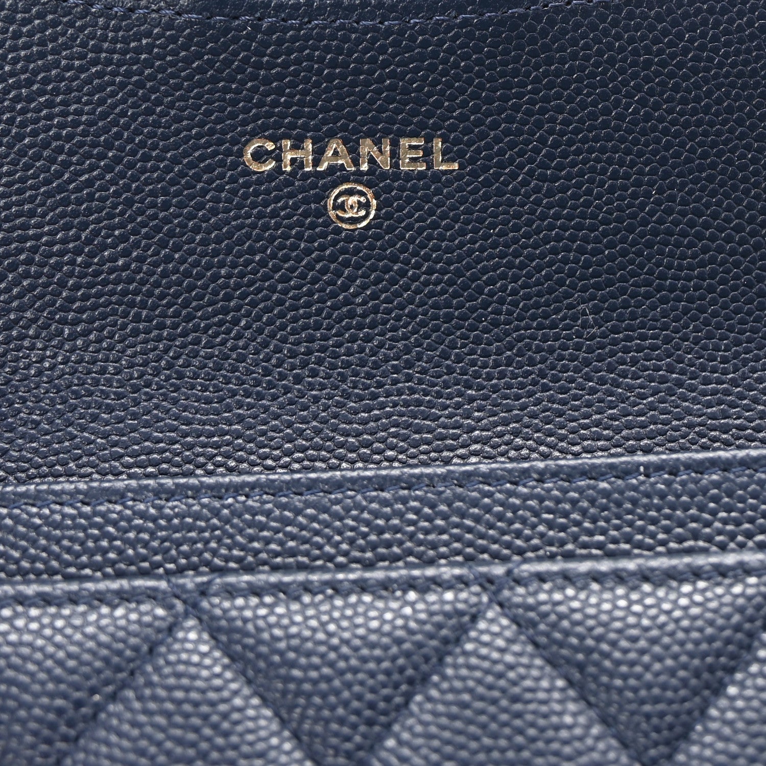 Chanel Caviar Quilted Flap Card Holder Wallet Navy Blue 6 of 9