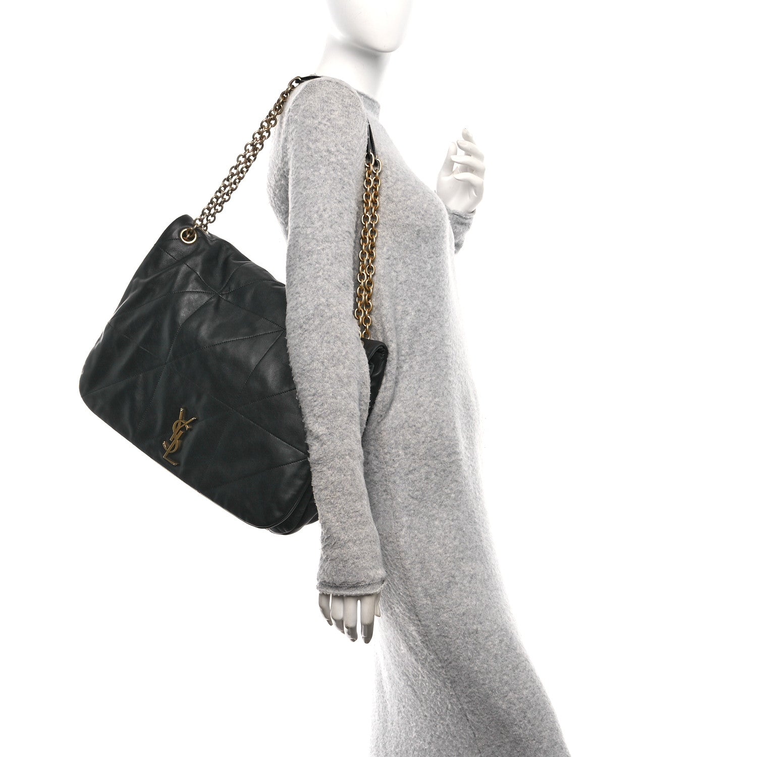 Saint Laurent Lambskin Matelasse Monogram Large Jamie 4.3 Black 2 of 11