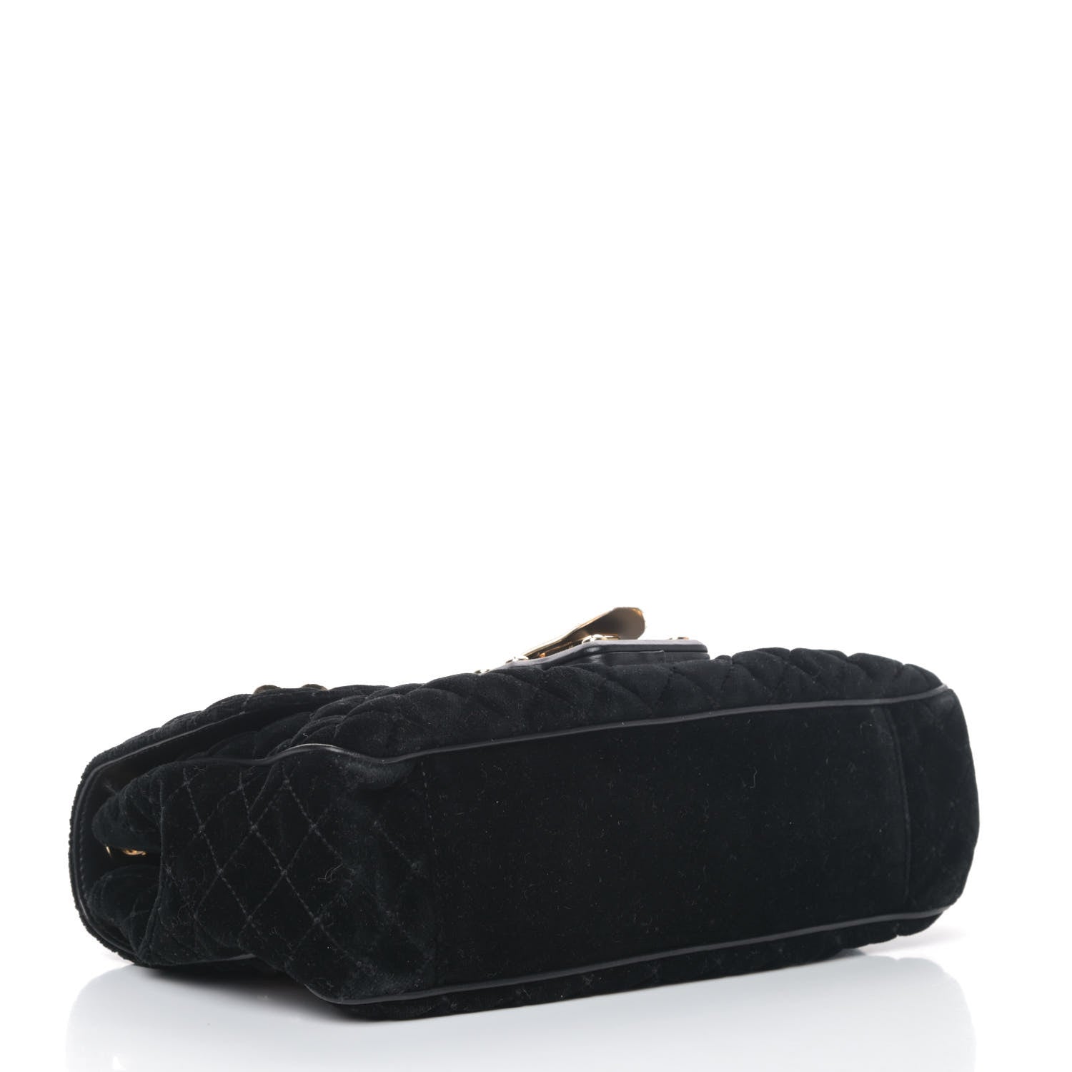 Dolce & Gabbana Velvet Watersnake Embellished Lucia Shoulder Bag Black 3 of 4