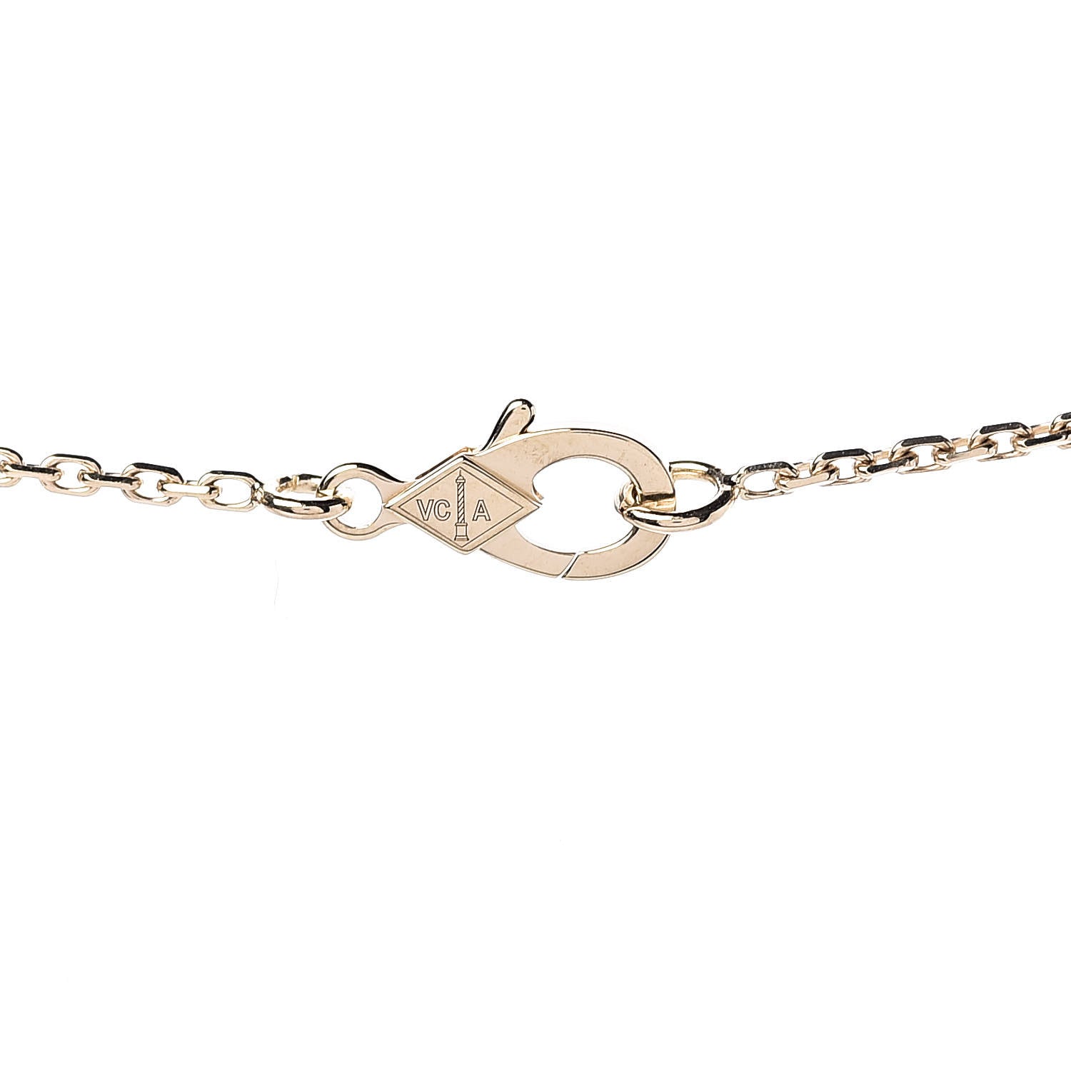 Van Cleef & Arpels 18K Yellow Gold Mother of Pearl Vintage Alhambra Pendant Necklace 5 of 6