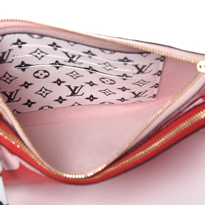 Louis Vuitton Monogram Giant Double Zip Pochette Rouge 5 of 10