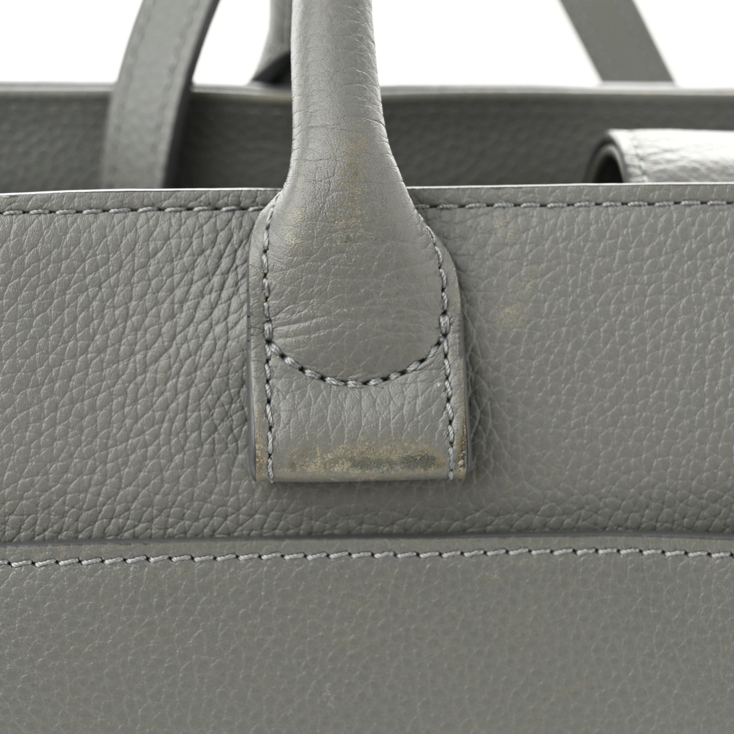 Grained Calfskin Small Neo Executive Shopper Tote Grey