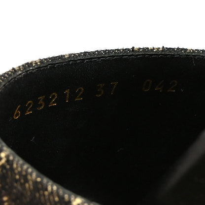 Gucci Jacquard Black Denim GG Monogram Angelina Platform 55mm Slide Sandals 37 Black Ivory 10 of 10