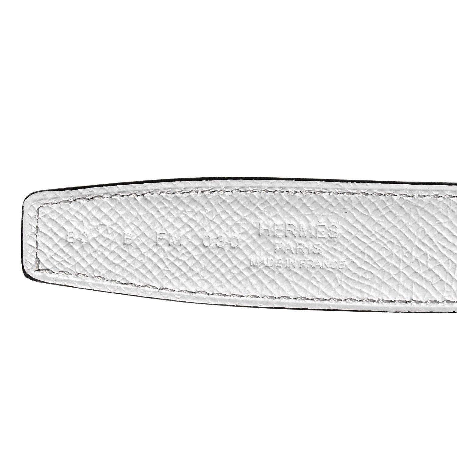 Hermes Swift Epsom 24mm Guilloche H Belt 80 Gold White 5 of 6