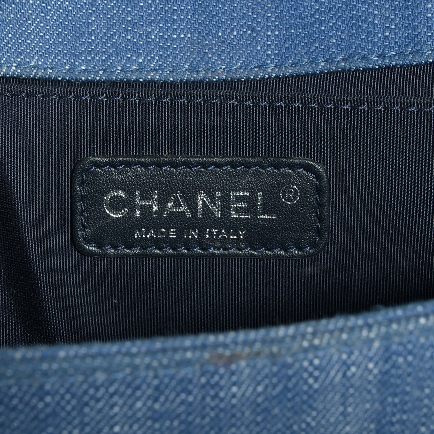 Chanel Denim Chevron Medium Boy Flap Blue 8 of 9