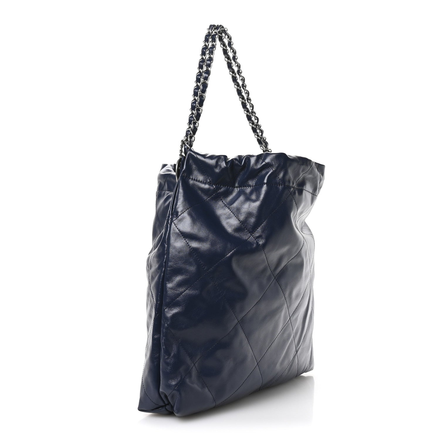Chanel Shiny Calfskin Quilted Chanel 22 Navy Blue 4 of 11