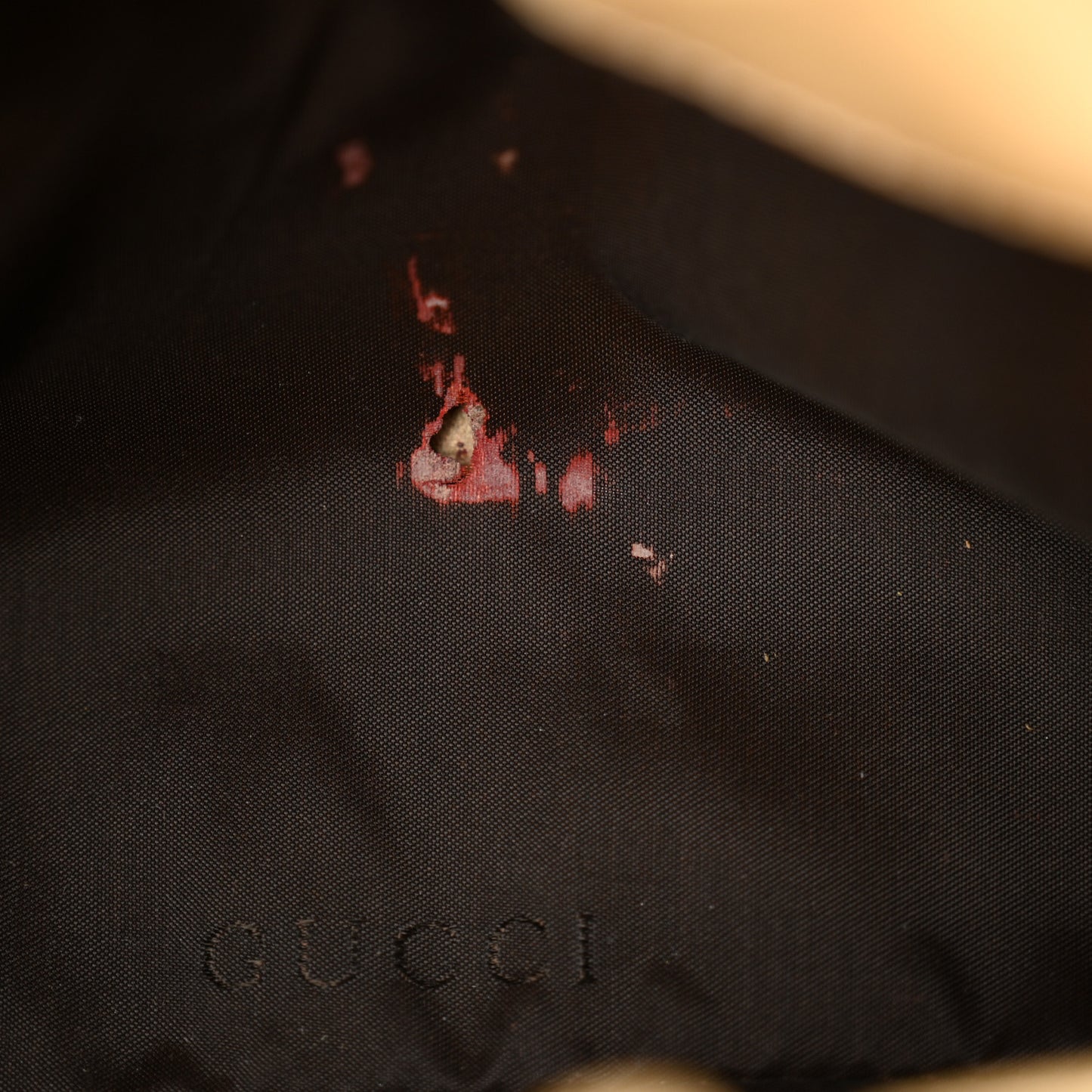 Calfskin Floral Printed Bamboo Top Handle Frame Bag Beige Brown