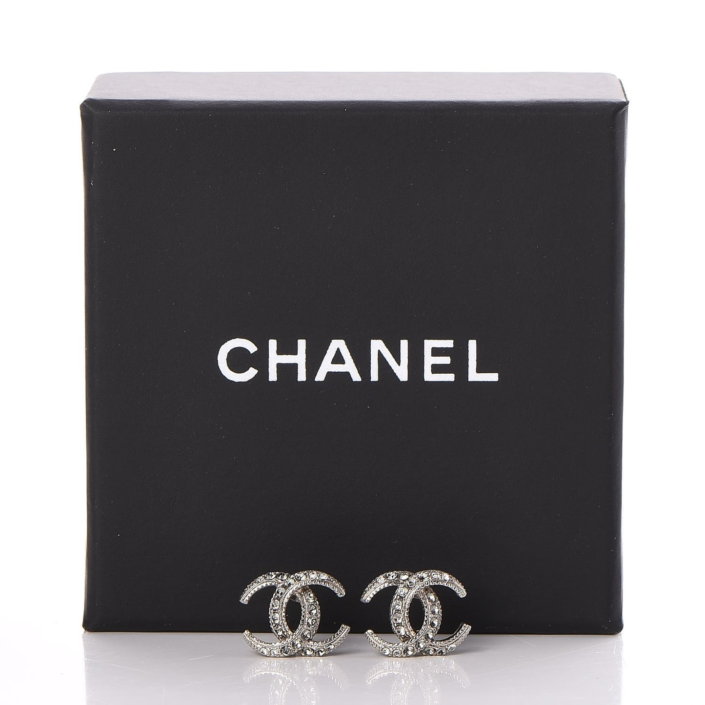Crystal CC Moon Earrings Silver