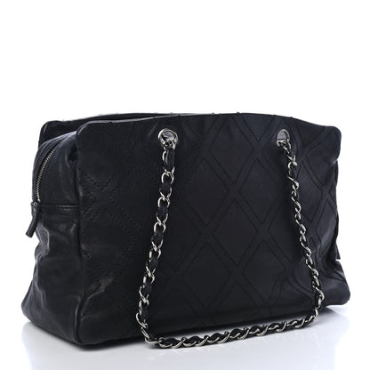 Chanel Calfskin Large Diamond Stitch Tote Black 2 of 4