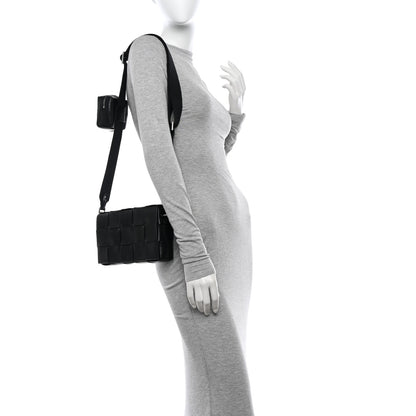 Bottega Veneta Calfskin Maxi Intreccio Cassette With Strap Bag Black 2 of 9