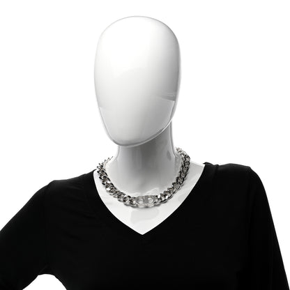 Christian Dior Brass CD Icon Chain Link Necklace Silver 2 of 4