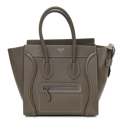 Celine Drummed Calfskin Micro Luggage Souris 1 of 9