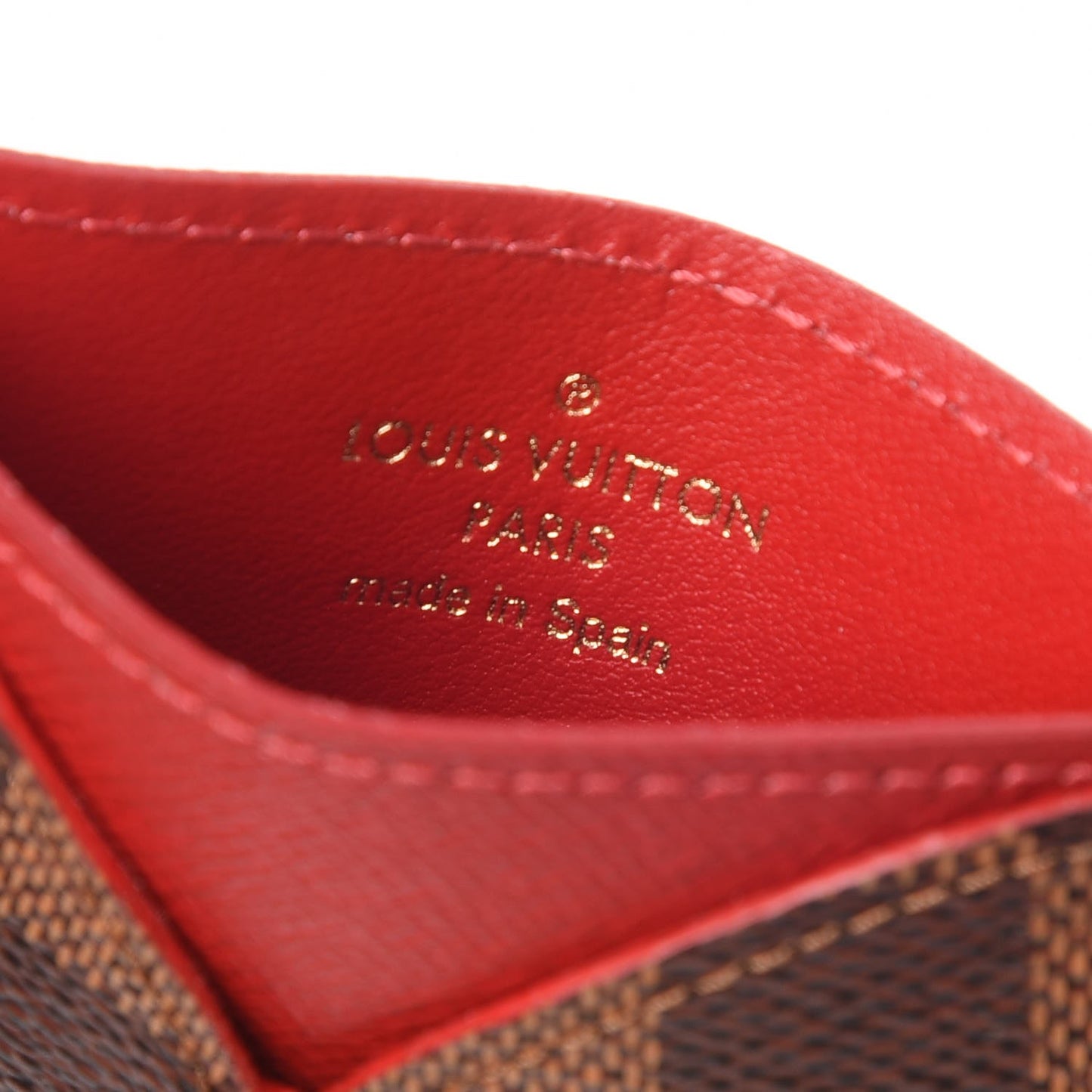 Damier Ebene Caissa Card Holder Cherry