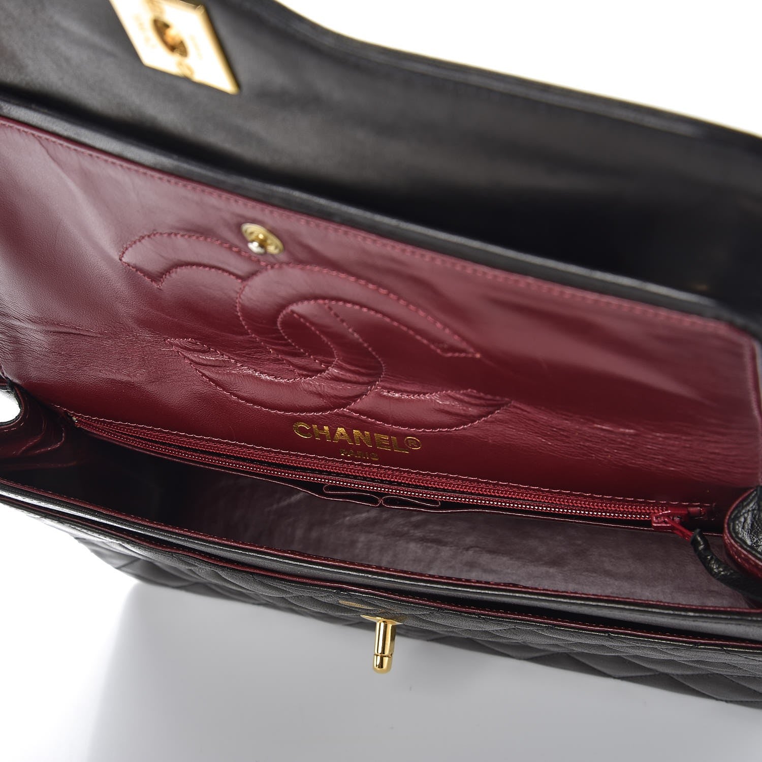 Chanel Lambskin Quilted Medium Double Flap Black 6 of 9