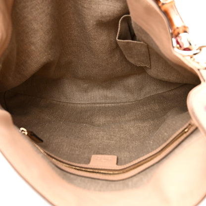 Gucci Canvas Floral Flora Peggy Bamboo Top Handle Hobo 5 of 10