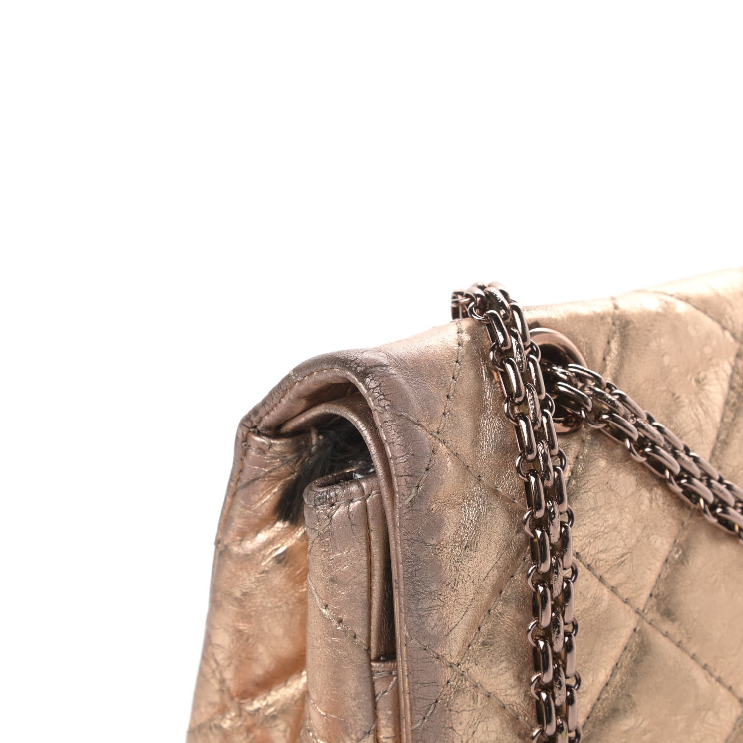 Chanel Metallic Aged Calfskin Quilted 2.55 Reissue 227 Flap Gold 20 of 22
