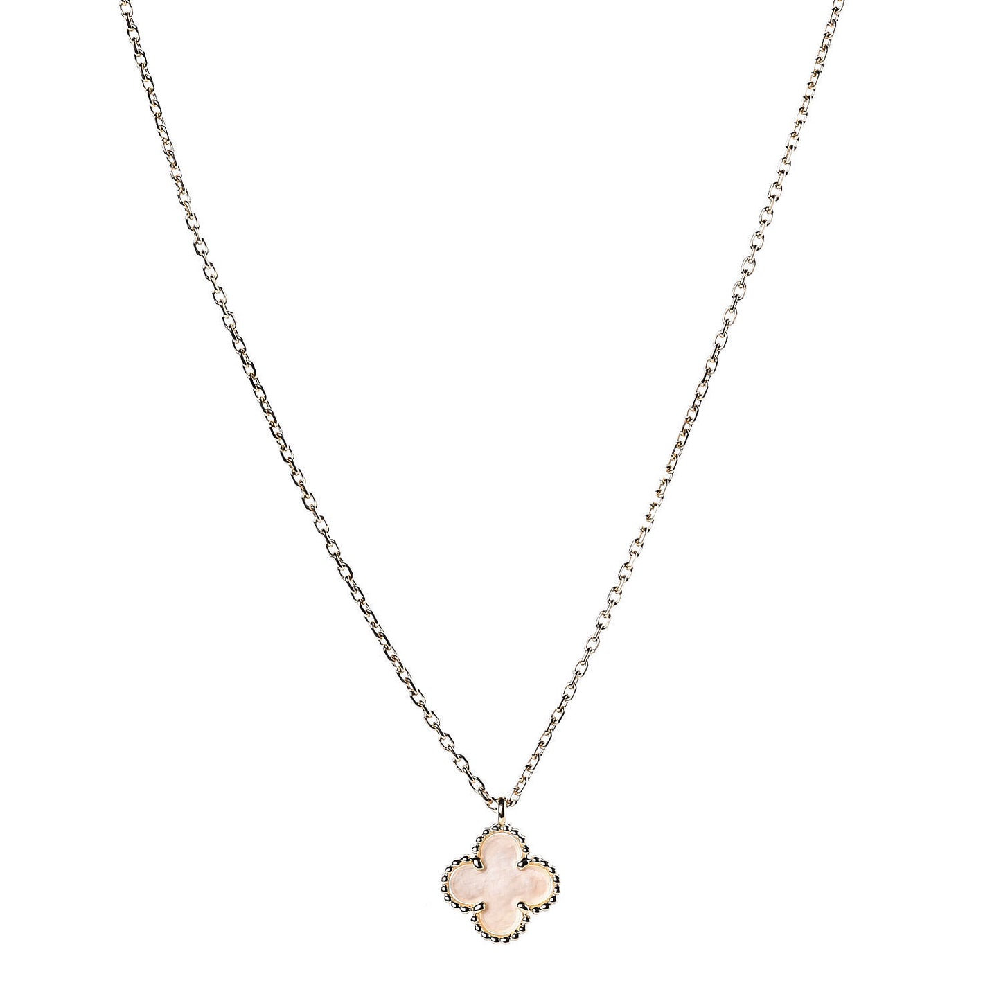 18K Yellow Gold Mother of Pearl Sweet Alhambra Pendant Necklace