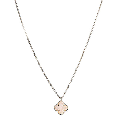 Van Cleef & Arpels 18K Yellow Gold Mother of Pearl Sweet Alhambra Pendant Necklace 1 of 7