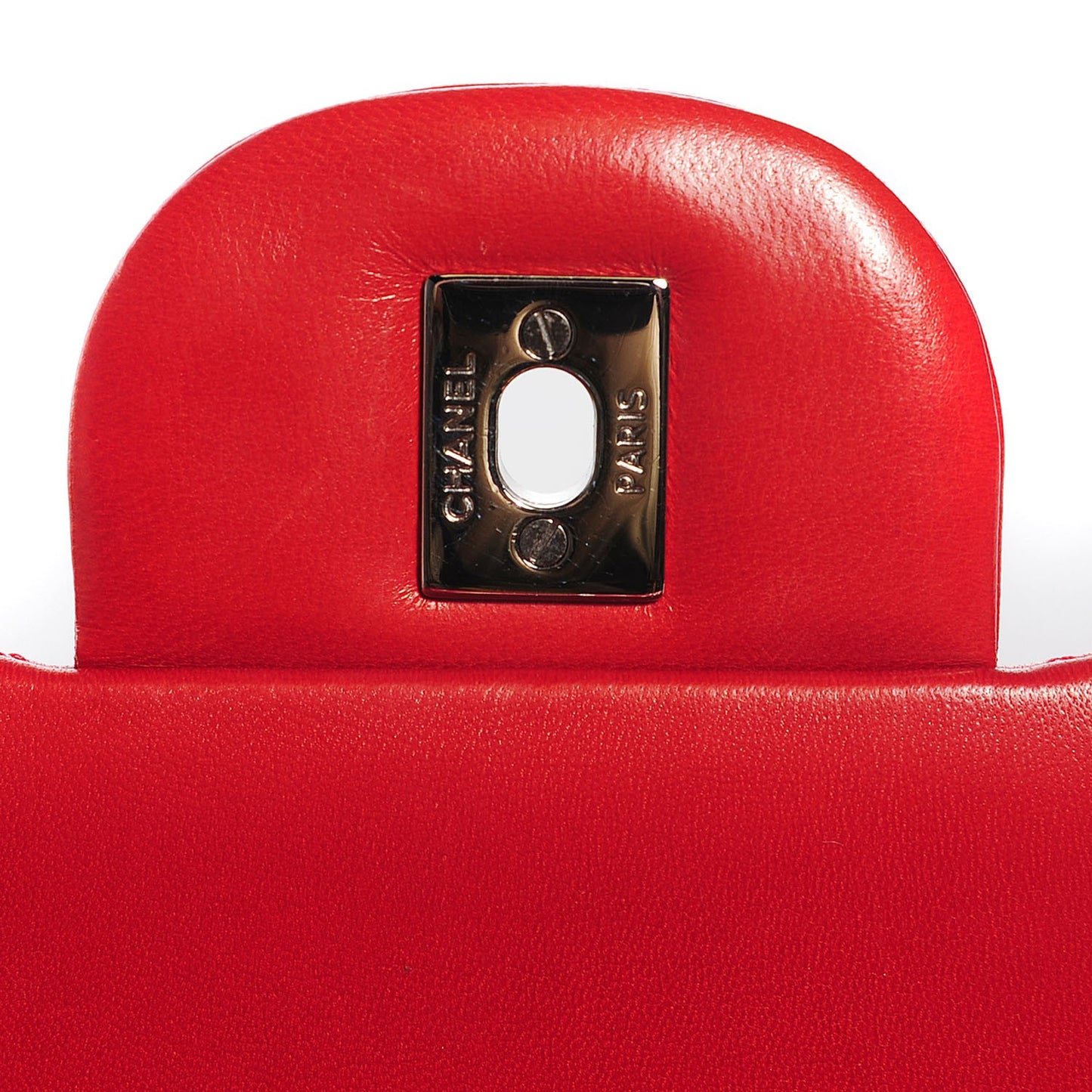 Lambskin Quilted Jumbo Double Flap Red