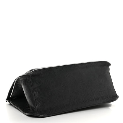 Gucci Pebbled Calfskin Medium Bamboo Daily Flap Shoulder Bag Black 4 of 17