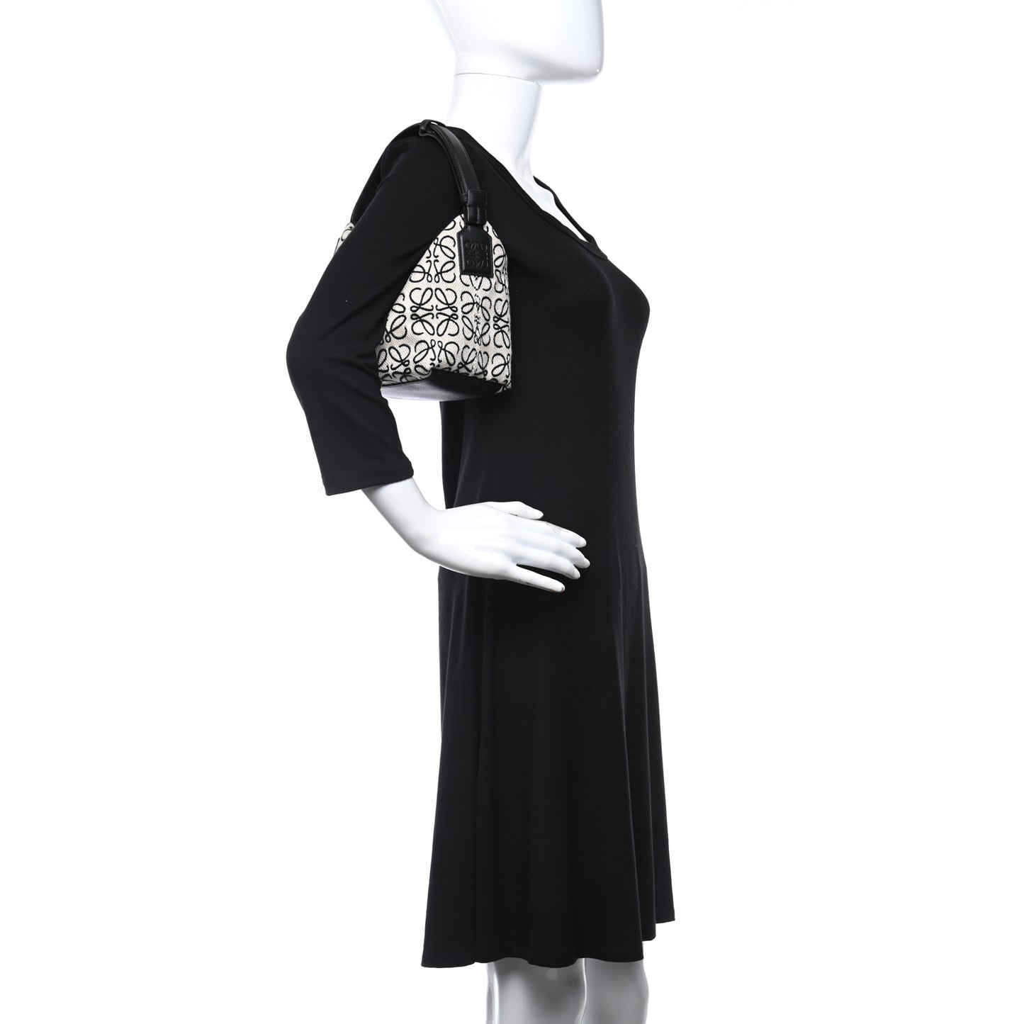 Jacquard Anagram Calfskin Small Cubi Bag Ecru Black