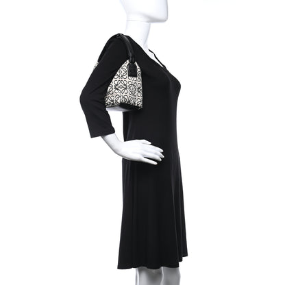 Loewe Jacquard Anagram Calfskin Small Cubi Bag Ecru Black 2 of 9