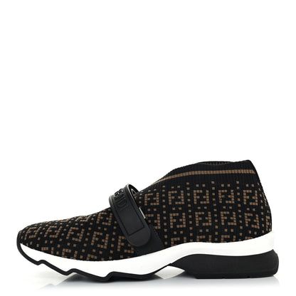 Fendi Stretch Yarn FF Stiff Band Rockoko Sneakers 38 Black Tobacco 1 of 4