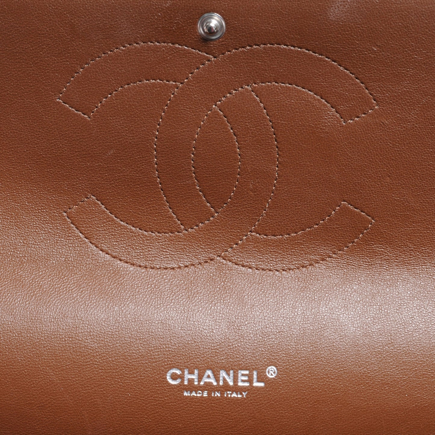 Lambskin Maxi Double Flap Brown